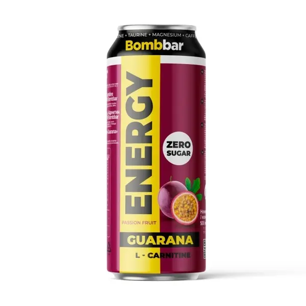Bombbar carbonated drink L-carnitine with guarana 500ml passion fruit 