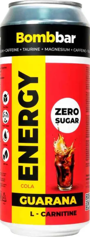 Bombbar carbonated drink L-carnitine with guarana 500ml cola 