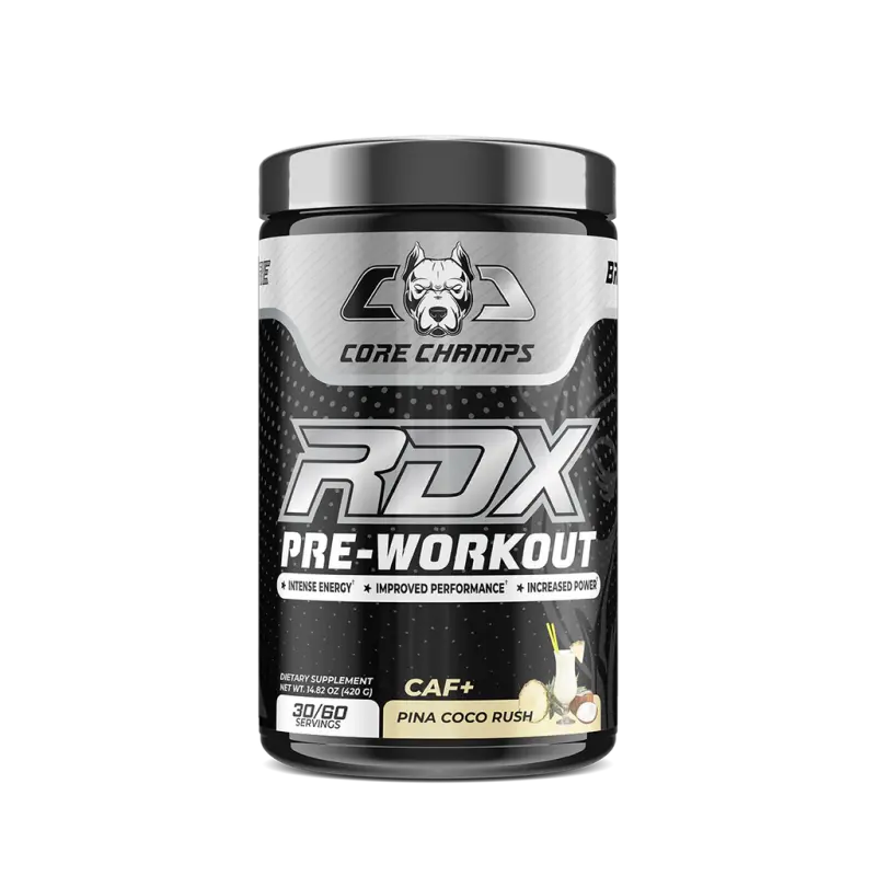Core Champs RDX pre workout 30/60 serving pina coco rush