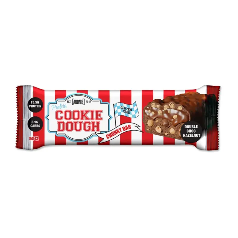 Adonis cookie dough Chunky bar 55g Double choc hazelnut