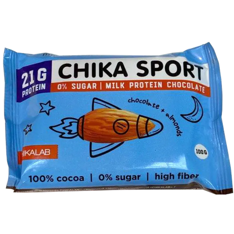 Chika sport protein 100g Milk chocolate & almonds 