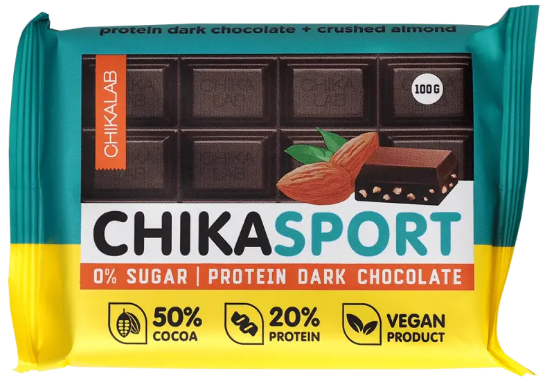 Chika sport protein 100g Dark chocolate with almond 