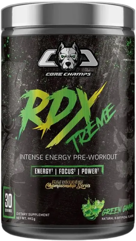 Core champs RDX extreme pre workout 441g green gummy