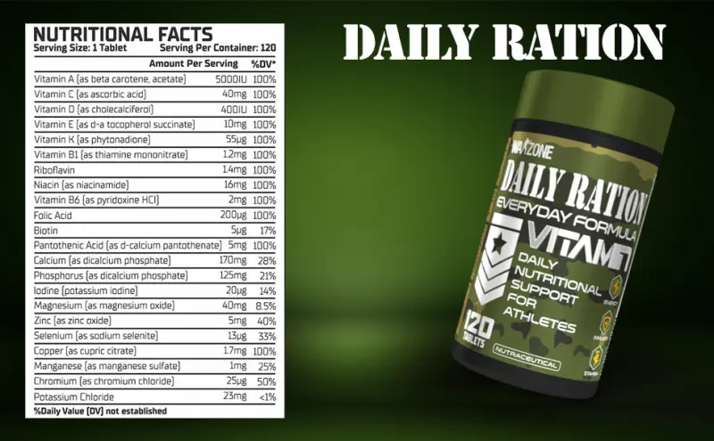 WARZONE Daily Ration Vitamin 120 tab