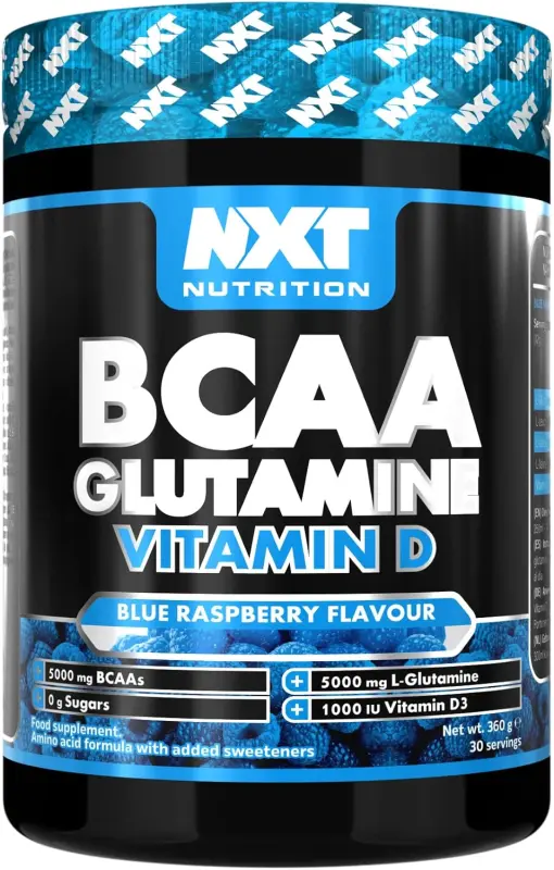 NXT BCAA glutamine Vitamin D blue raspberry