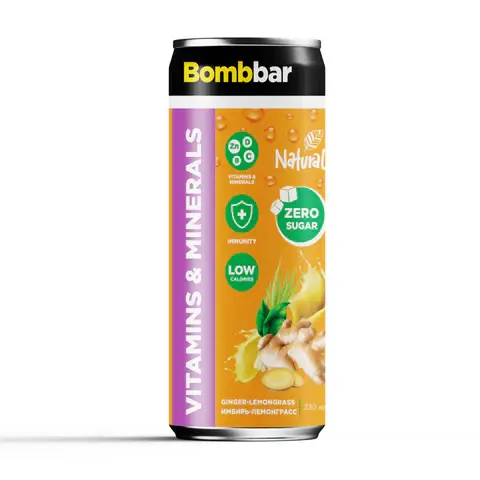 Bombbar enriched drink 330ml Ginger-lemongrass